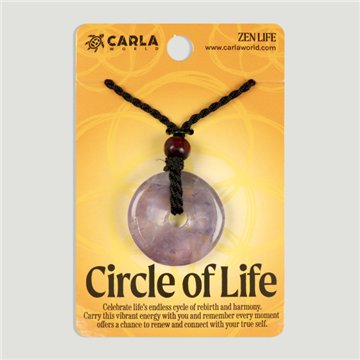 CIRCLE of LIFE. Disc pendant. Amethyst. 30/35mm