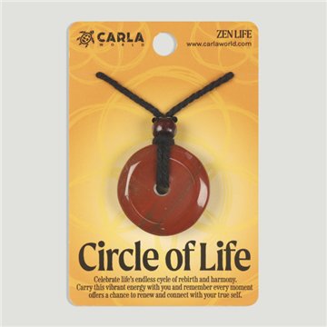 CIRCLE of LIFE. Colgante disco. Jaspe rojo. 30/35 mm