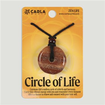 CIRCLE of LIFE. Disc pendant. Carnelian Agate. 30/35mm