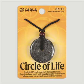 CIRCLE of LIFE. Disc pendant. Hematite. 30/35mm