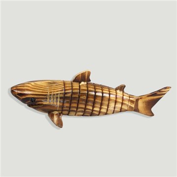 Wooden articulated animal. Shark. 21x7cm