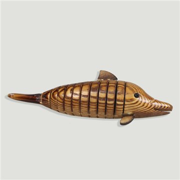 Wooden articulated animal. Dolphin. 20x15x7cm