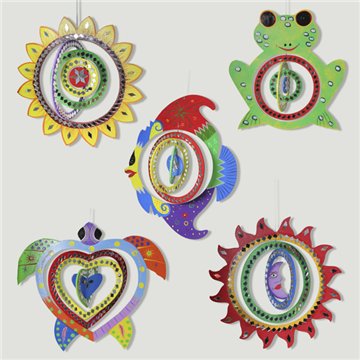 Wooden and crystal mobile. Assorted models. 28cm
