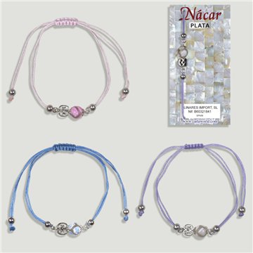 ÁGATA. Pulseira de cordão de prata