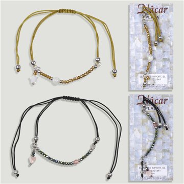 Madrepérola. Pulseira de cordão de prata