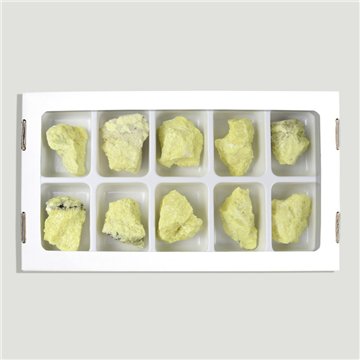 Crystal sulfur. Kawah Ijen volcano, Indonesia. Approx. 3-4.5 cm