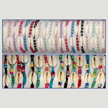 Pulsera Verano. Cypraea natural. Surtidos