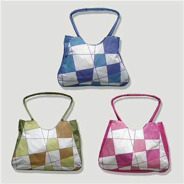 Bolso playa. Rectangular. Modelo cuadrados
