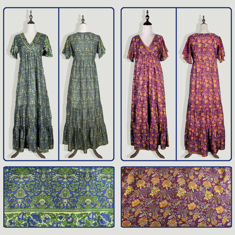 Long polyester dress. Akane style. Sizes S/M and M/L Long polyester dress. Akane style. Sizes S/M and M/L