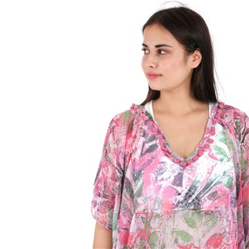 Poncho chifón. Modelo estampados. Talla única