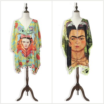 Poncho largo poliéster. Modelo Cara mujer. Talla única