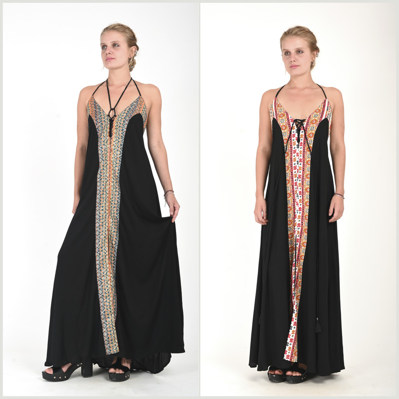 Vestido largo rayón. Modelo Línea tribal. Talla única Vestido largo rayón. Modelo Línea tribal. Talla única