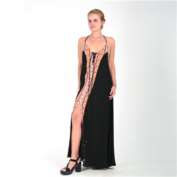 Vestido largo rayón. Modelo Línea tribal. Talla única