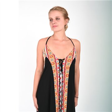 Vestido largo rayón. Modelo Línea tribal. Talla única