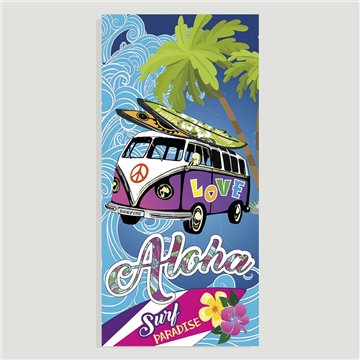 Toalla playa. Modelo Furgoneta Aloha. 80x170cm