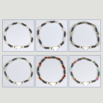 Pulsera Hematite. Corazón...