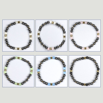 Pulsera Hematite. Bola + Ojo de Gato