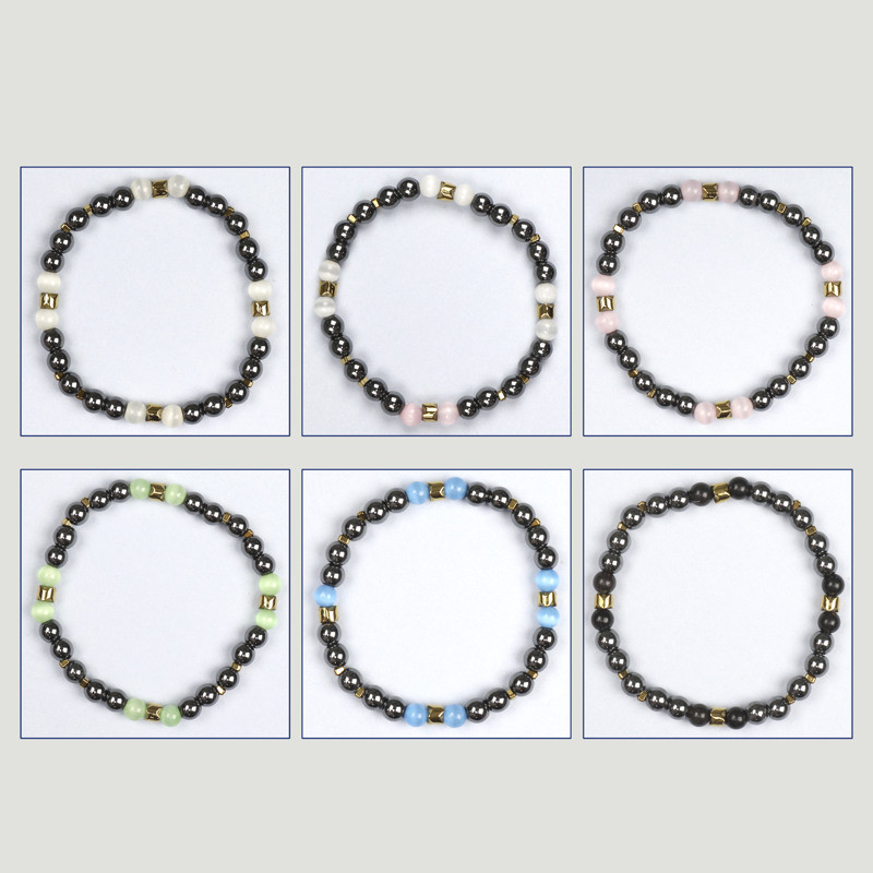 Pulsera Hematite. Bola + Ojo de Gato Pulsera Hematite. Bola + Ojo de Gato
