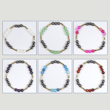 Pulsera Hematite. Bolas mineral surtido