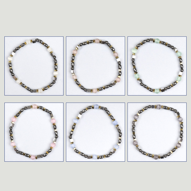 Pulsera Hematite. Ojo de gato + cubo Pulsera Hematite. Ojo de gato + cubo