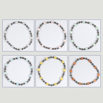 Pulsera Hematite. Ojo de gato + bolita facetada