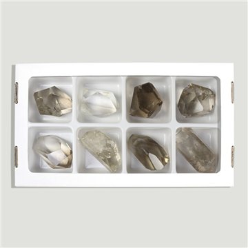 Ponta/formato de Quartzo Fumado Polido. Aprox. 70-100g