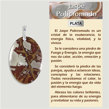 JASPE POLICROMADO. Colgante Plata. Formas surtidas