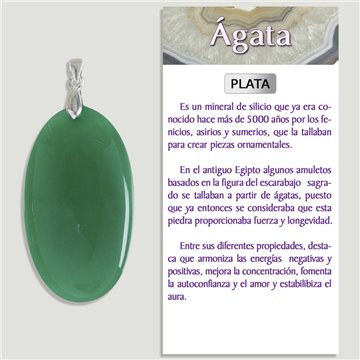 ÁGATA VERDE. Colgante Plata. Formas surtidas