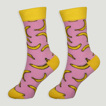 Paire de chaussettes. Modèle : Bananes