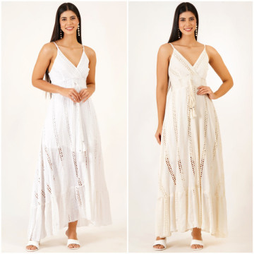 Long cotton dress. One size. 2 colors