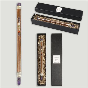 Vara Chakra. Bola y punta. Amatista