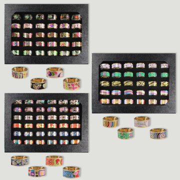 Narrow gold-plated steel ring. Assorted colors/models