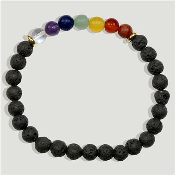 CHAKRA. Lava y mineral. Bola lisa 6mm