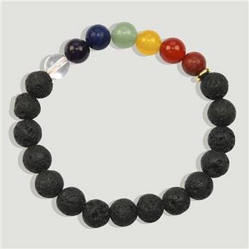 CHAKRA. Lava y mineral. Bola lisa 8mm