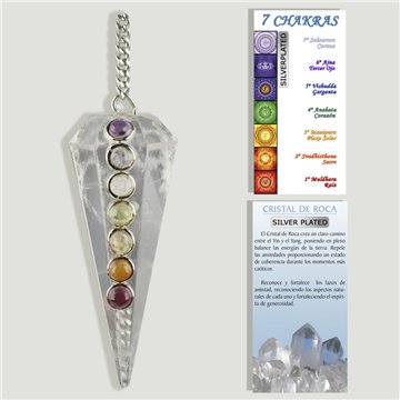 Péndulo Chakra. Cuarzo Cristal