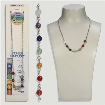 CHAKRA. Collar metal con 7 bolas mineral. 