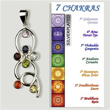CHAKRA. Colgante SILVERPLATED. Aros verticales