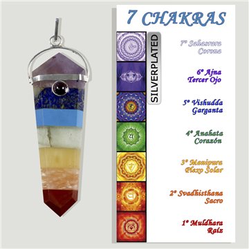 CHAKRA. Colgante forma punta plana Silverplated