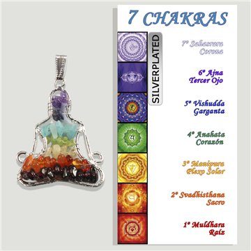 CHAKRA. Colgante Silverplated. Modelo meditación chip.