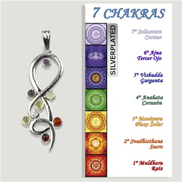 CHAKRA. Colgante Silverplated Infinito cabujon