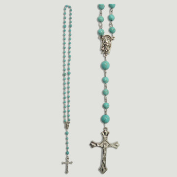 Rosario piedra Howlita Turquesa