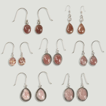 Silver Earrings. Rhodochrosite. Starting at 4gr. (PRICE PER GRAM)