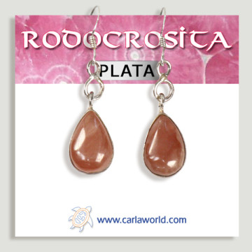 Pendientes Plata. Rodocrosita. A partir de 4gr. (PRECIO POR GRAMO)