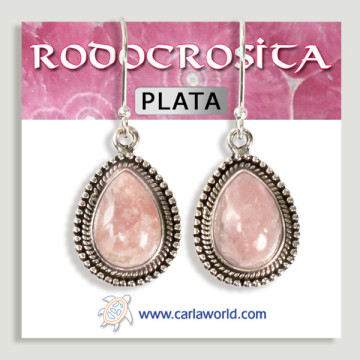 Silver Earrings. Rhodochrosite. Starting at 4gr. (PRICE PER GRAM)