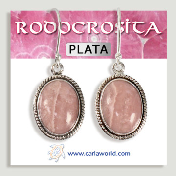 Pendientes Plata. Rodocrosita. A partir de 4gr. (PRECIO POR GRAMO)