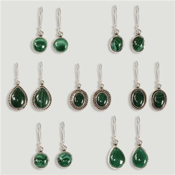 Silver Earrings. Malachite. Starting at 5.4g (PRICE PER GRAM)