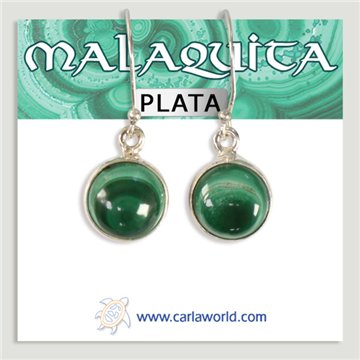 Brincos em Prata. Malaquite. A partir de 5,4g. (PREÇO POR RELVA)