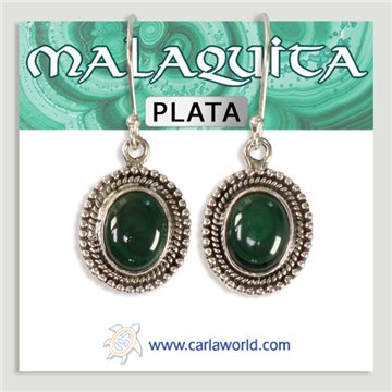 Pendientes Plata. Malaquita. A partir de 5,4gr. (PRECIO POR GRAMO)