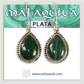 Pendientes Plata. Malaquita. A partir de 5,4gr. (PRECIO POR GRAMO)