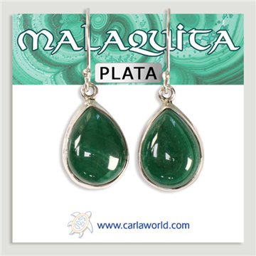 Pendientes Plata. Malaquita. A partir de 5,4gr. (PRECIO POR GRAMO)